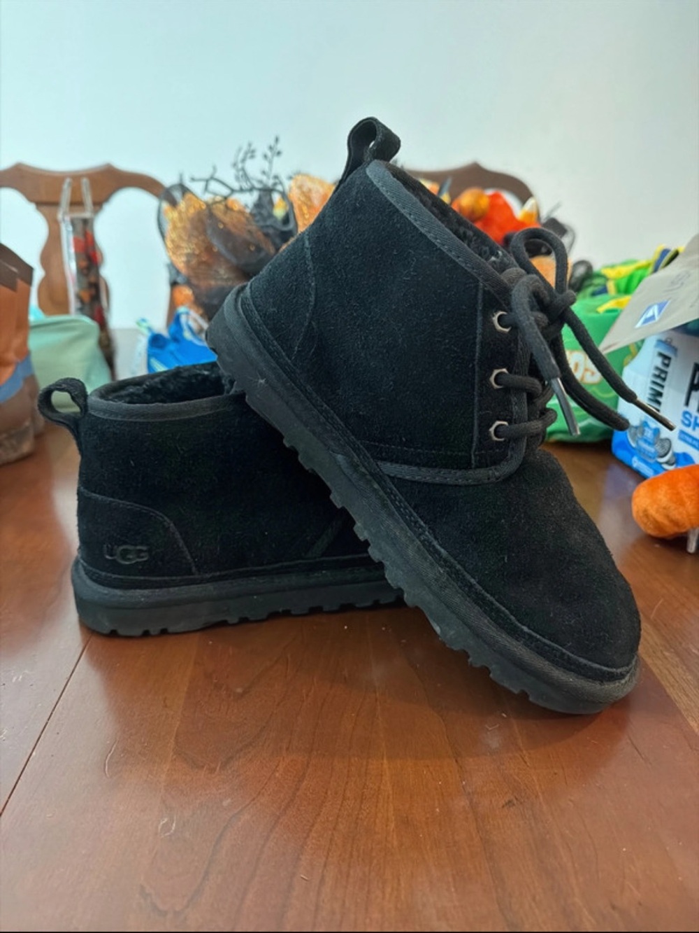 UGG Womens Black Lace-Up Ankle Boots